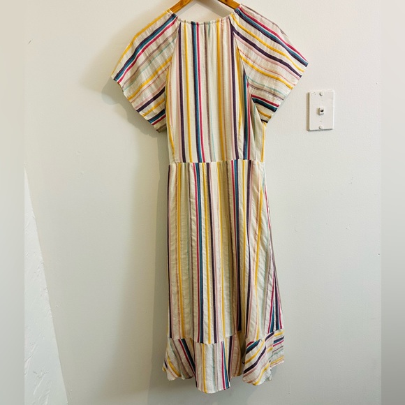 Kaari Blue Multi-Stripe Sonoran Sunset Wrap Dress - Picture 3 of 11